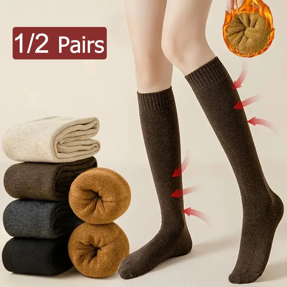Thick Polyester Spandex Knit Winter Stockings