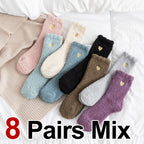 Thick Plush Coral Velvet Mid Tube Socks for Women