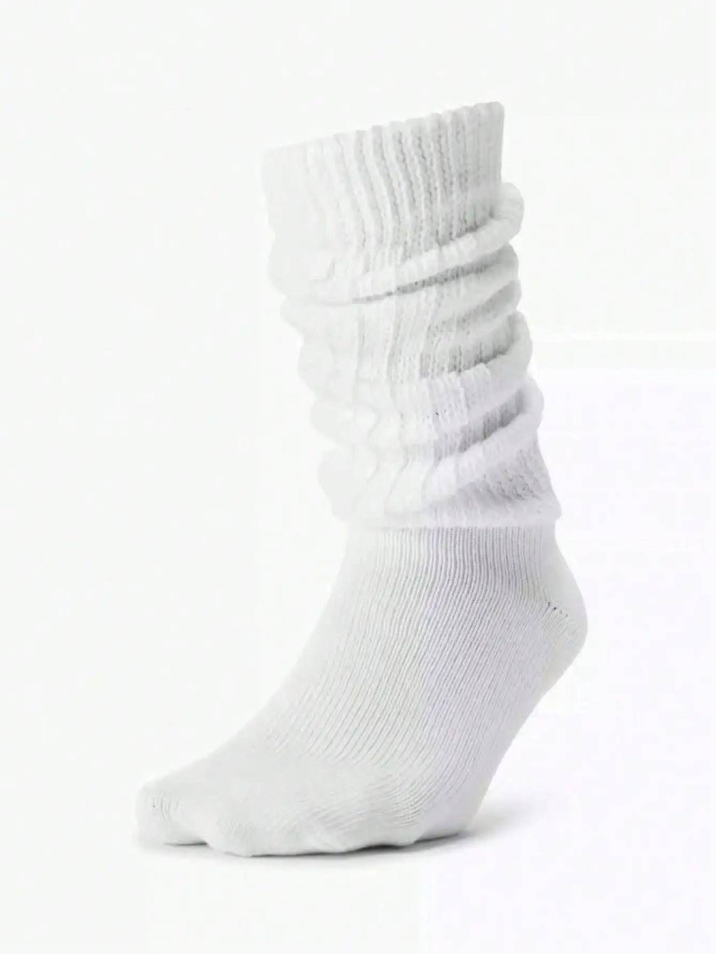 Polyester Elastane Knit Slouch Crew Socks