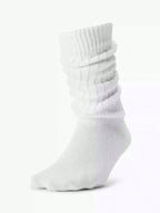 Polyester Elastane Knit Slouch Crew Socks