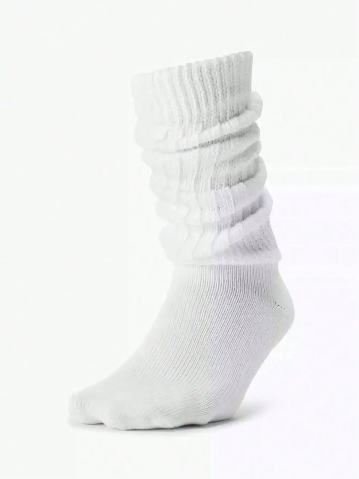 Polyester Elastane Knit Slouch Crew Socks