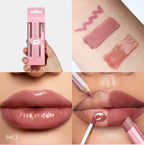 Mini Lip Liner Lipstick and Lip Gloss Makeup Set