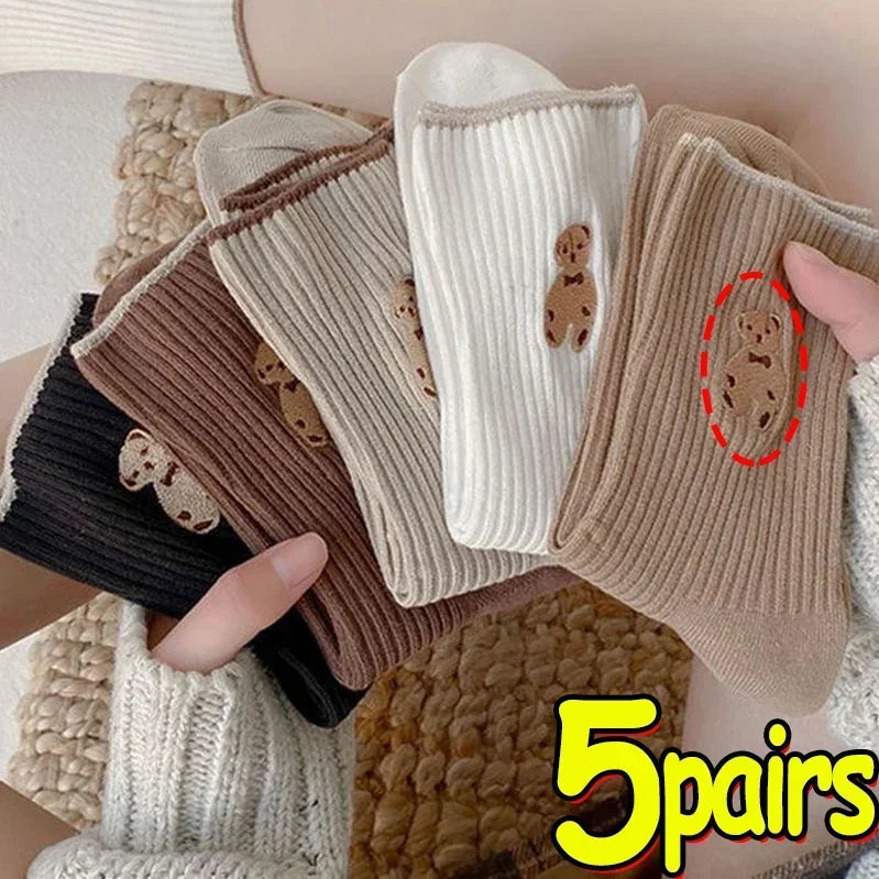 Polyester Cotton Casual Bear Socks