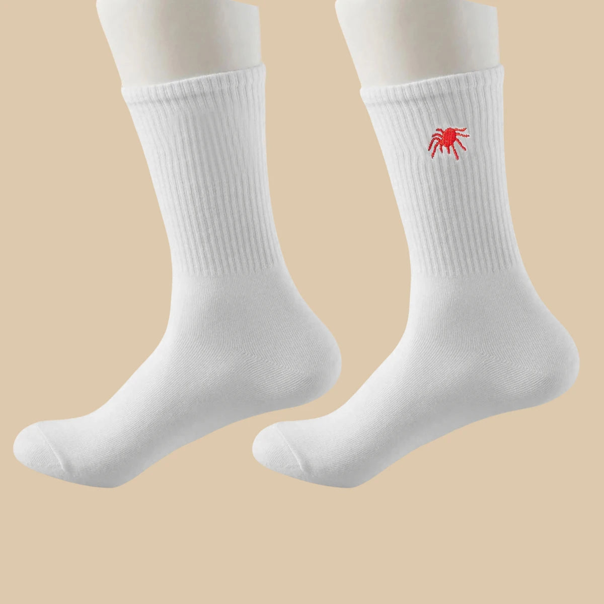 Polyester Elastane Knit Crew Socks - 4