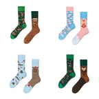 Cotton Blend Cartoon Animal Crew Socks