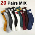 Striped Polyester Blend Mid Tube Casual Socks for Women
