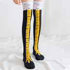 Polyester Spandex Knee High Chicken Claw Novelty Socks