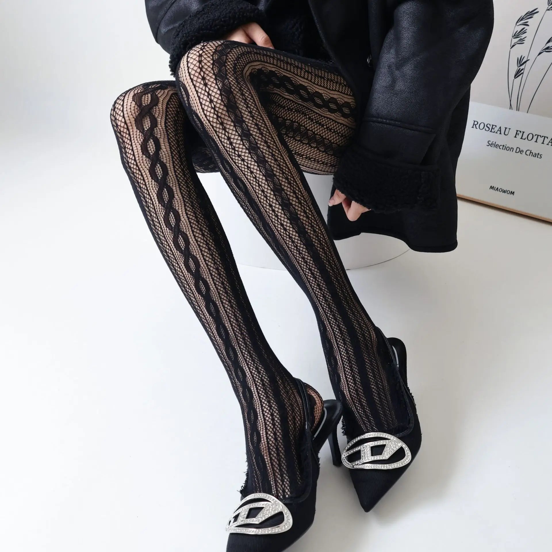 Nylon Hollow Out Fishnet Pantyhose Tights - 16