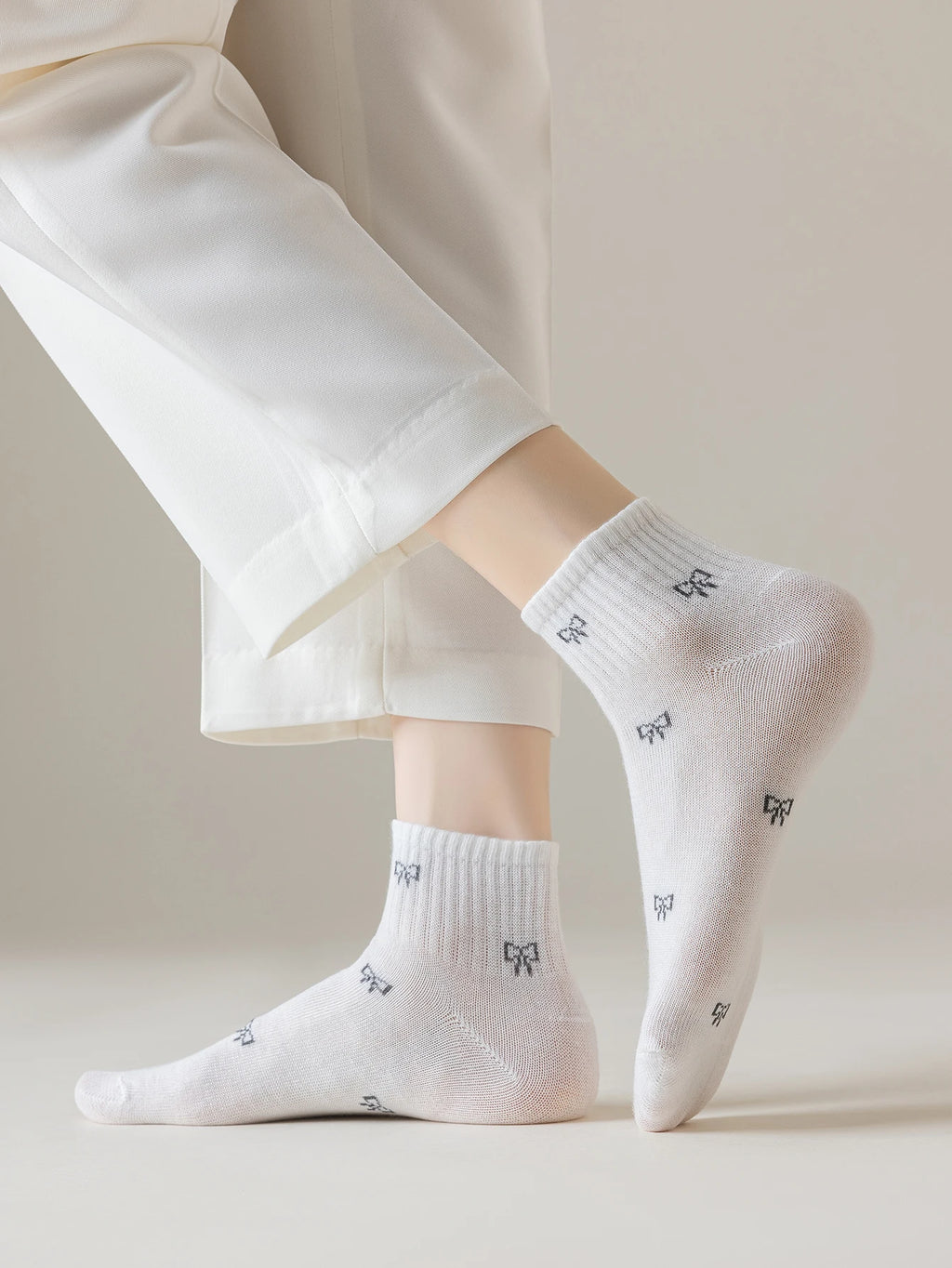 Womens Polyester Elastane Low Tube Casual Ankle Socks 5 Pack