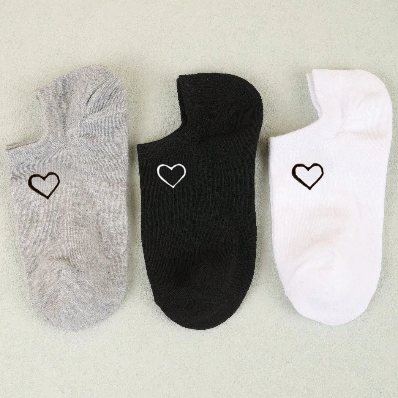 Womens Polyester Elastane Low Cut Heart Bow Ankle Socks 3 Pairs - 2