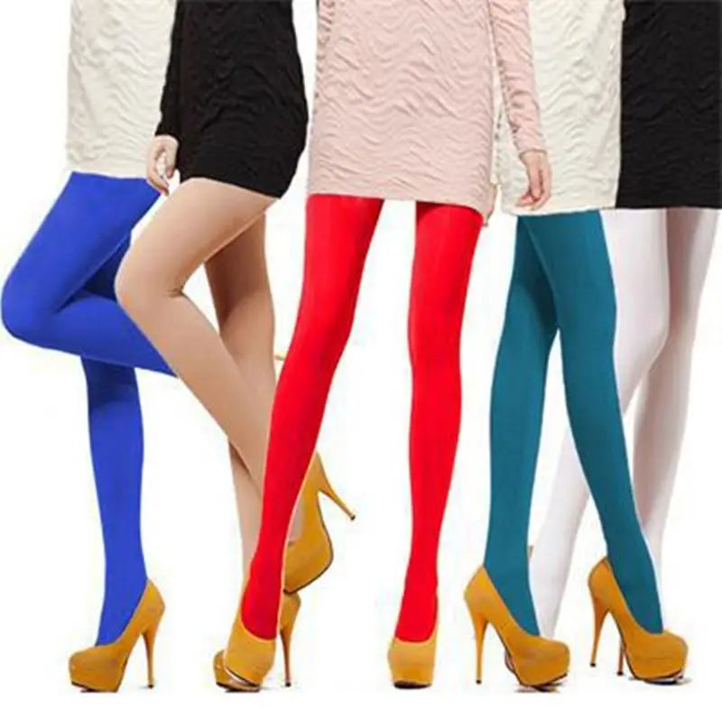 Seamless Nylon Polyester Candy Color Elastic Tights
