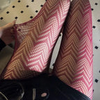 Nylon Fishnet Mesh Pantyhose Waved Pattern Stockings