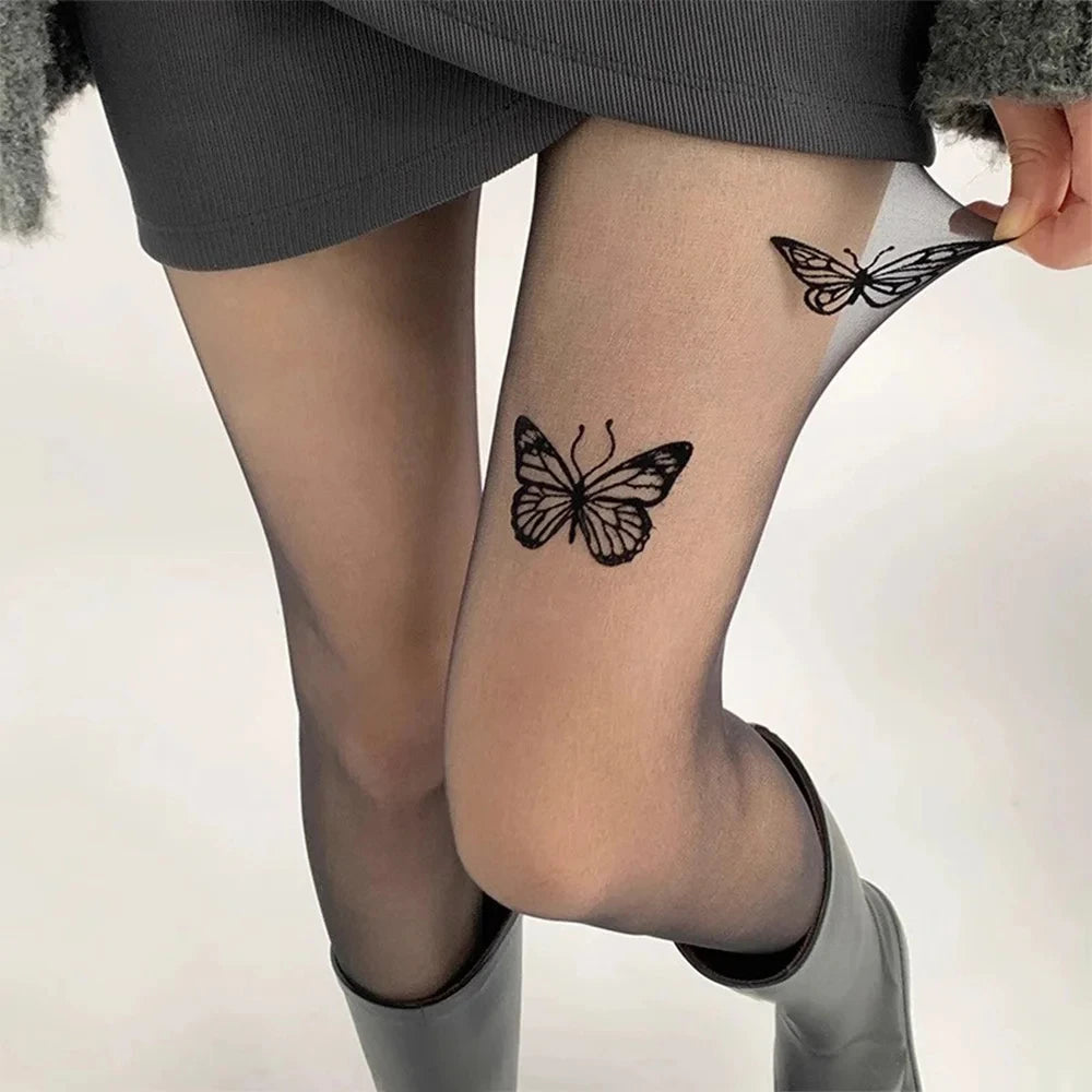 Butterfly Pattern Nylon Pantyhose