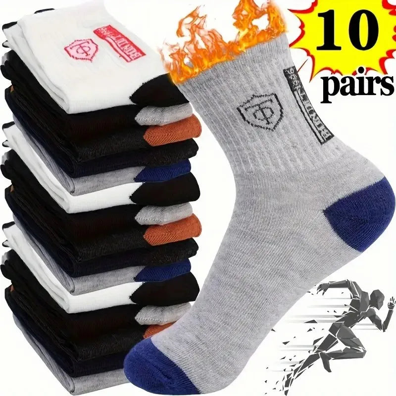 Polyester Elastane Blend Crew Socks Breathable Casual Footwear
