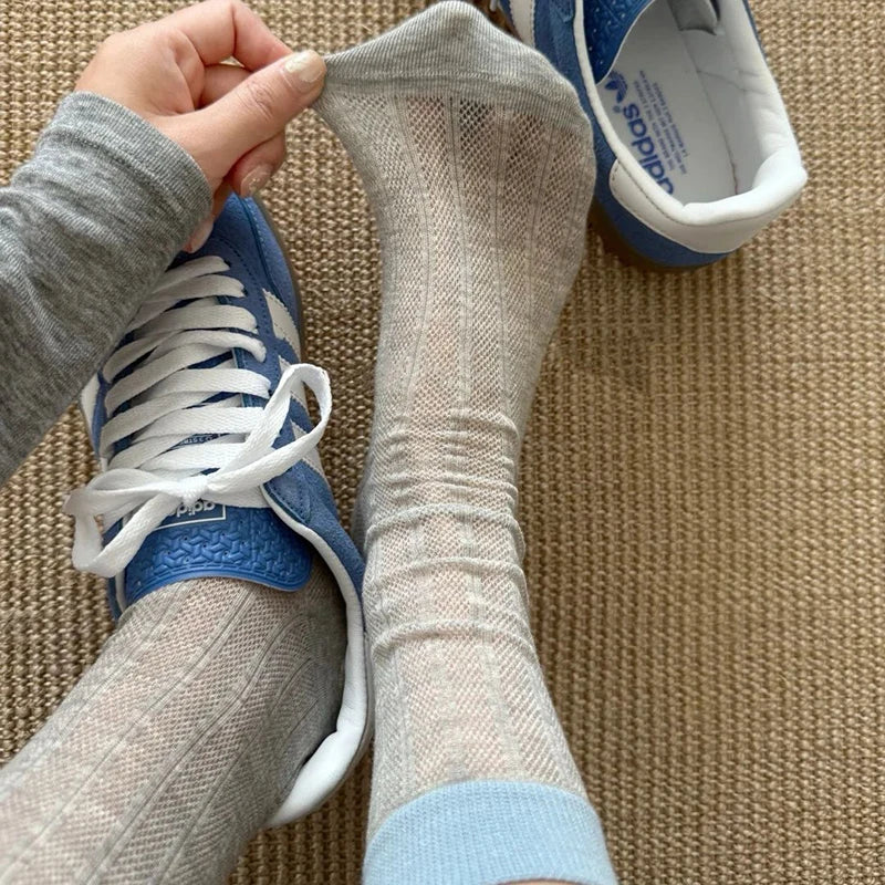 Polyester Mesh Breathable Mid Tube Socks - 3