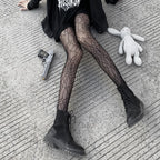 Floral Pattern Nylon Mesh Tights