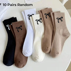 Polyester Elastane Women Bow Crew Socks