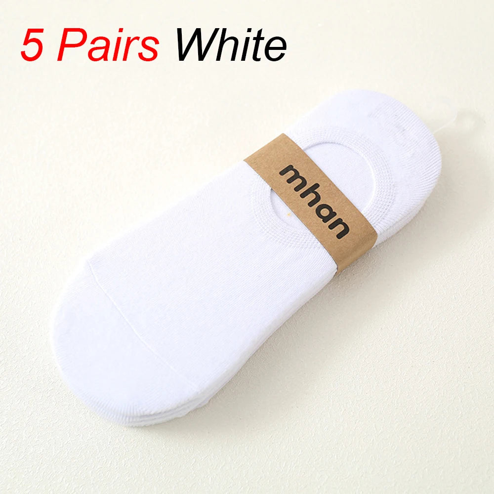 Cotton Low Cut Invisible Mens Ankle Socks 5 Pairs