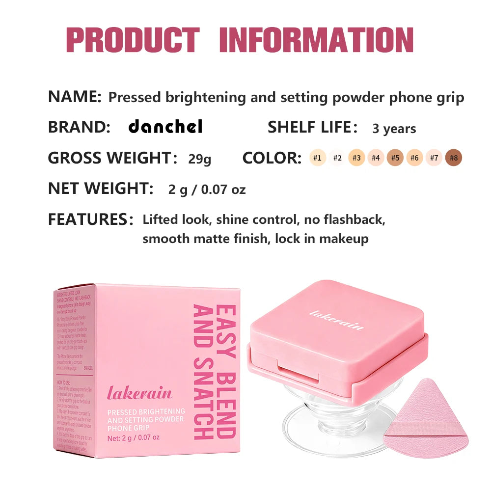 Pressed Powder Face Setting Compact With Integrated Phone Grip - 15