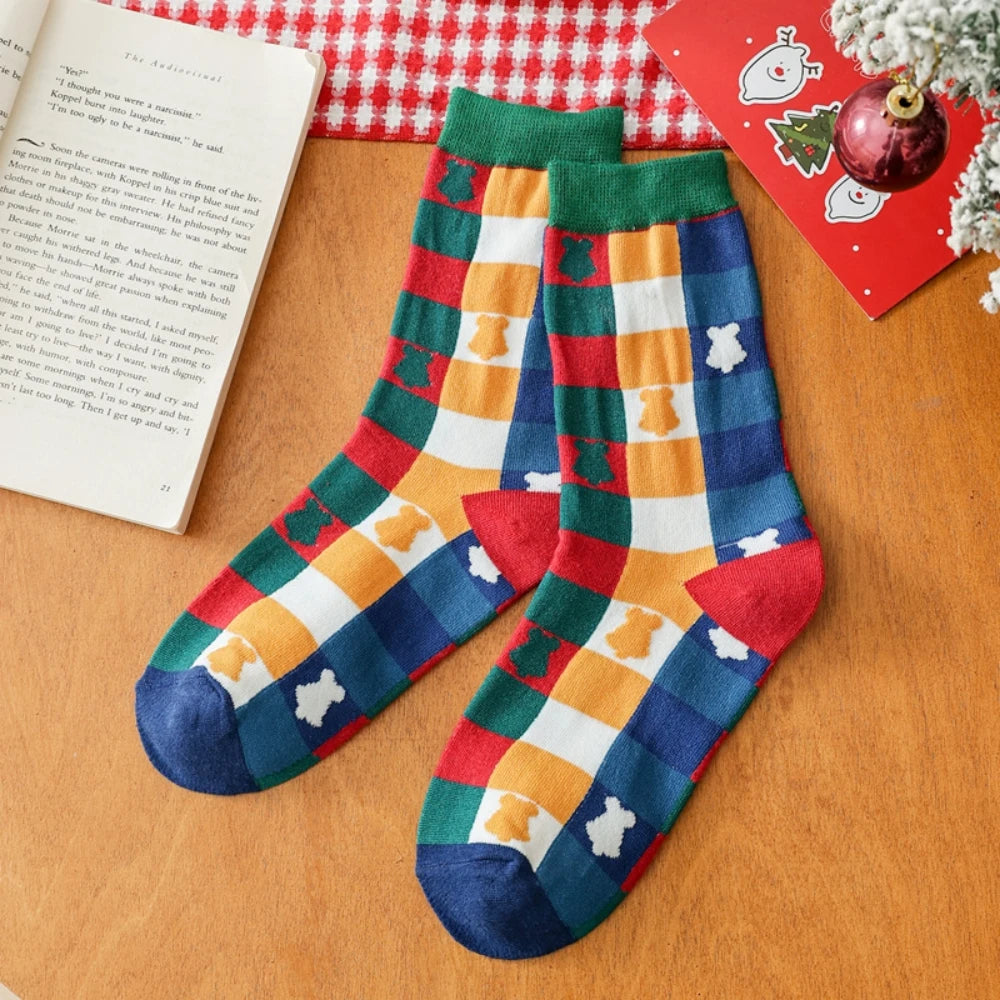 Cotton Christmas Mid Calf Socks for Women - 5