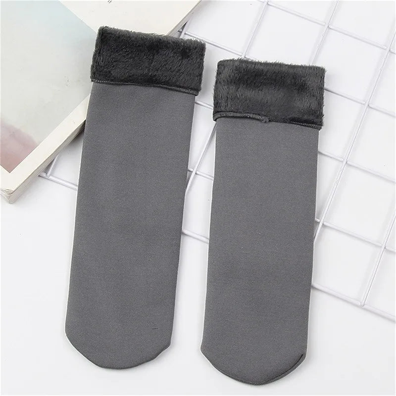 Thick Velvet Fleece Lined Winter Socks for Women