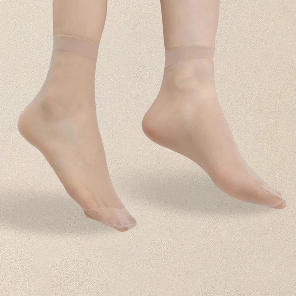Polyester Elastane Blend Women Casual Mid Length Solid Color Socks - 3