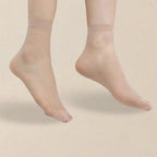 Polyester Elastane Blend Women Casual Mid Length Solid Color Socks