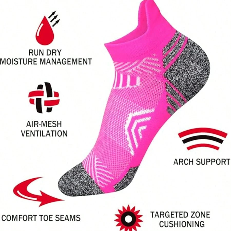 Unisex Polyester Low Cut Ankle Socks 5 Pair Pack