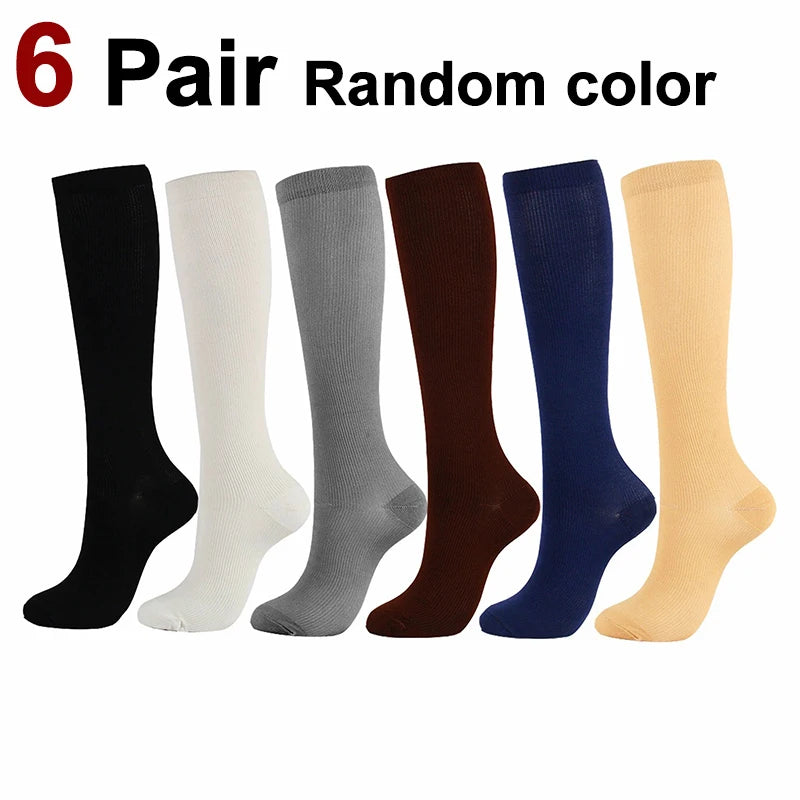 Nylon Spandex Elastic Compression Socks High Tube