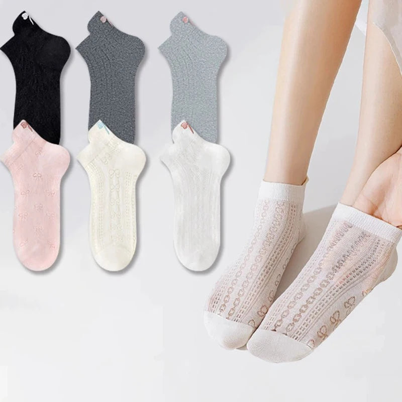 Polyester Elastane Low Cut Mesh Socks - 2