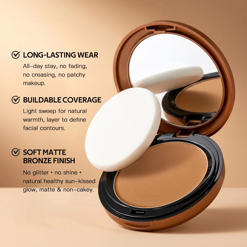 Matte Bronze Pressed Powder Face Contouring Makeup