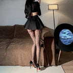 Geometric Mesh Pattern Nylon Pantyhose