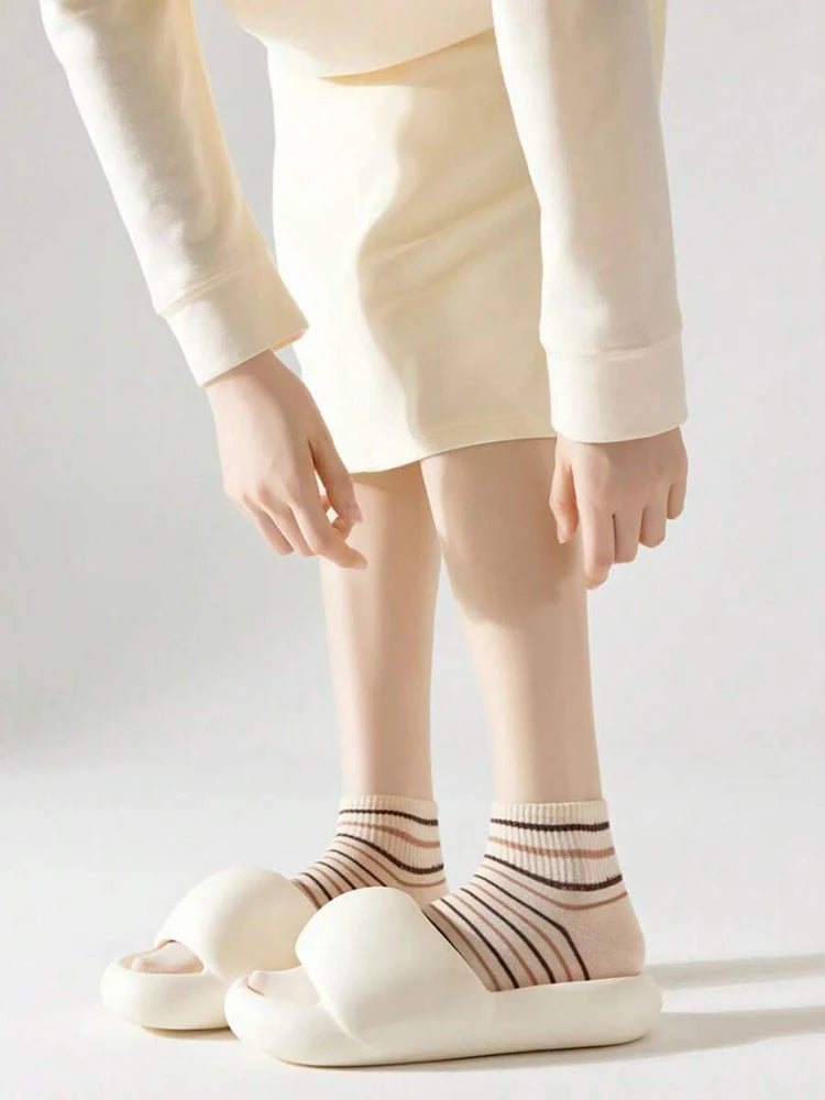Polyester Blend Casual Cartoon Ankle Socks 5 Pack