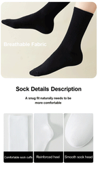 6 Pair Polyester Blend Crew Socks Set