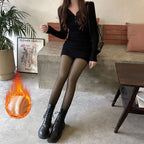 Fleece Lined Translucent Thermal Tights