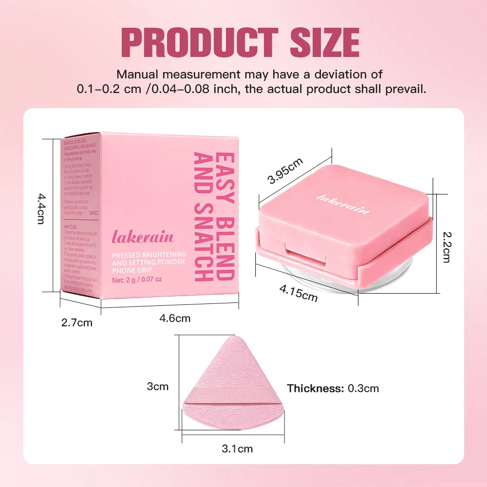 Pressed Powder Compact With Mirror And Phone Grip