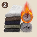 Thick Polyester Elastane Blend Mens Winter Crew Socks