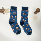 Cotton Blend Otter Print Unisex Mid Calf Socks