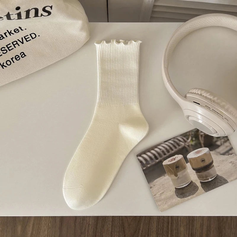 Polyester Elastane Casual Mid Tube Socks For Women - 13