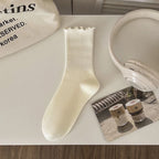 Polyester Elastane Casual Mid Tube Socks For Women