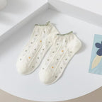 Floral Polyester Elastane Low Cut Socks