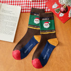 Cotton Christmas Mid Calf Socks for Women