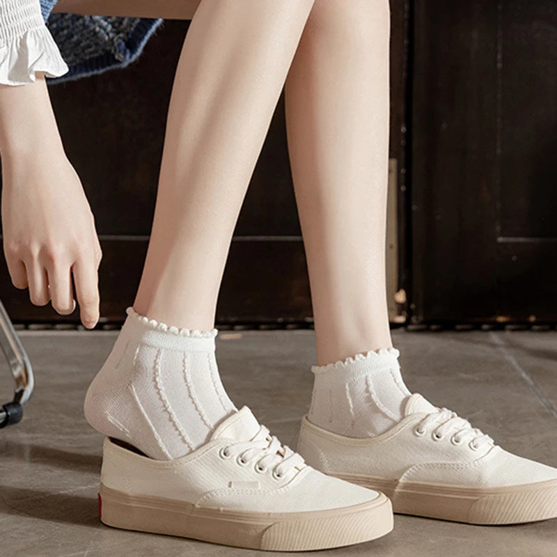 Polyester Elastane Women Low Tube Ankle Socks Set - 6