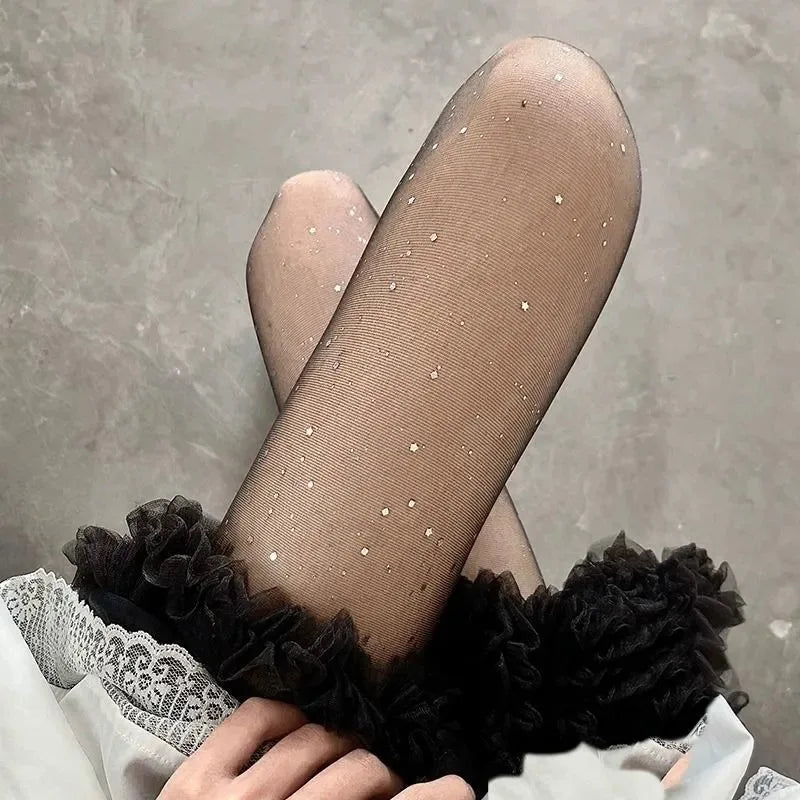 Polyester Elastane Sequin Sheer Pantyhose