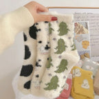 Plush Cartoon Mid Calf Socks Polyester Blend