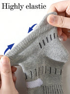 5 Pairs Polyester Elastane Knit Ankle Crew Socks