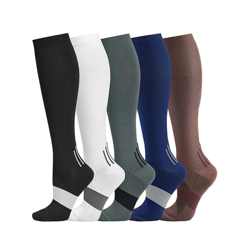 Nylon Elastane Compression Socks for Sports and Travel