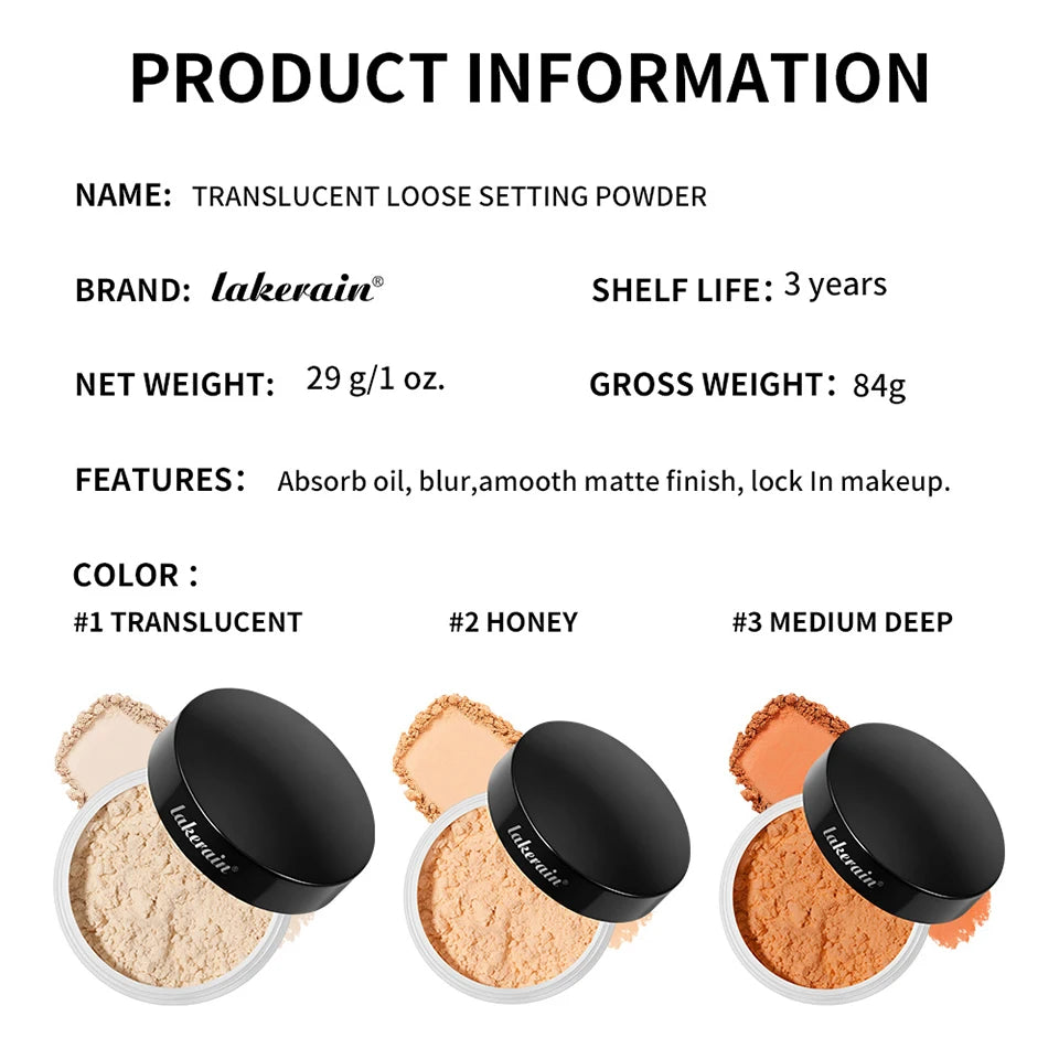 Translucent Loose Setting Powder Oil Control Matte Finish