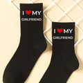 Polyester Blend Matching Couple Crew Socks