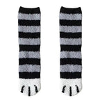 Polyester Elastane Cat Paw Pattern Mid Tube Thick Winter Socks